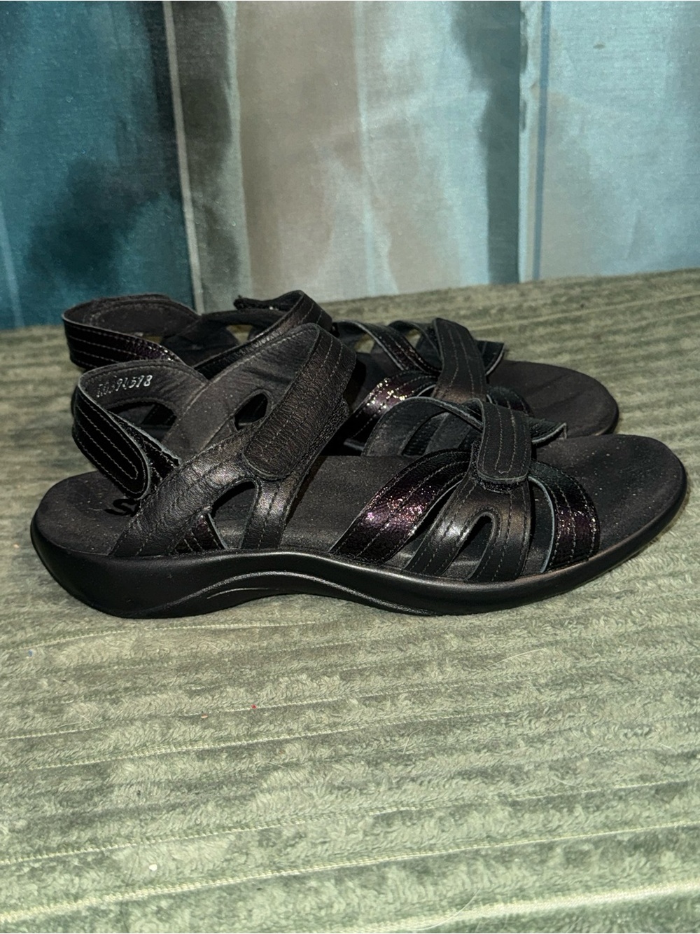 SAS Black Strappy Comfort Sandals